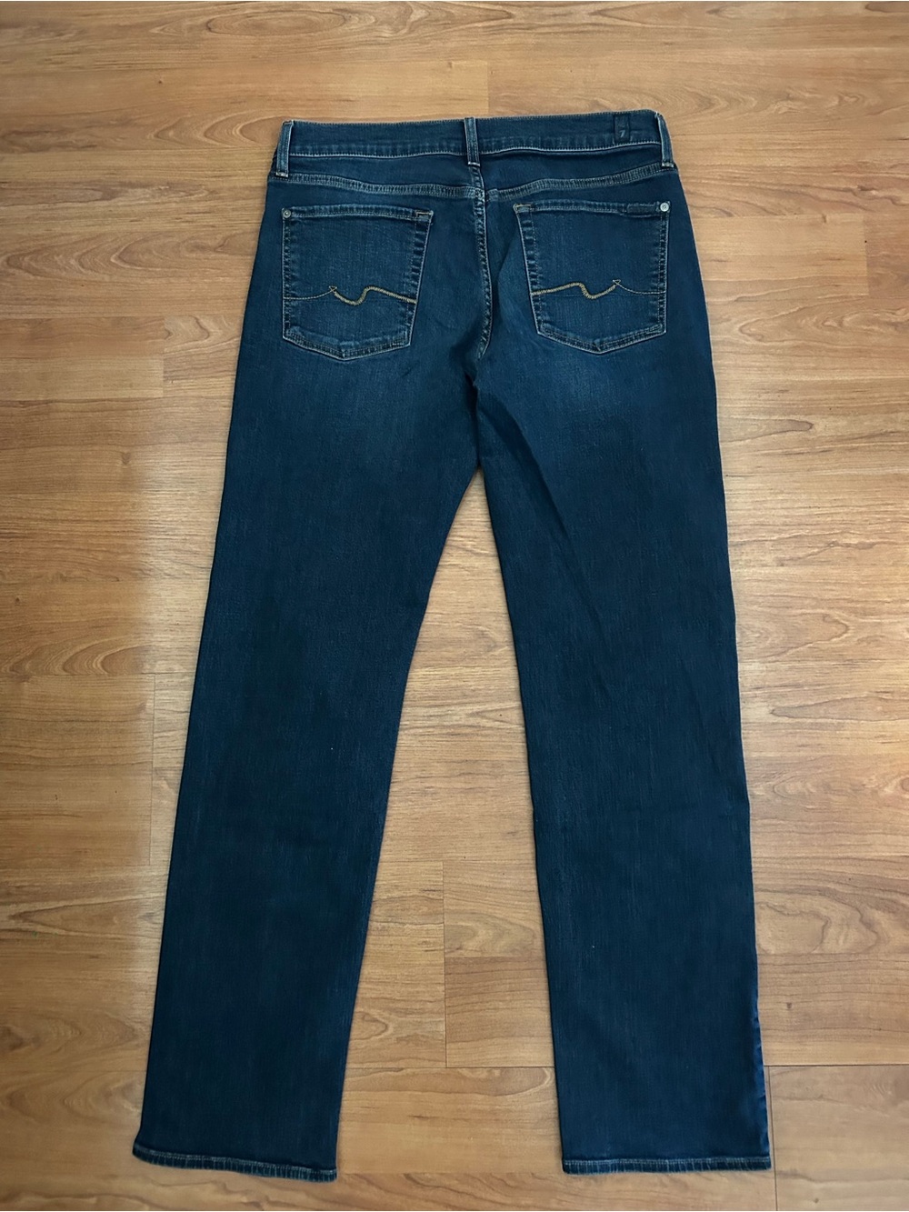 7 For All Mankind Standard Jeans Mens 34 Blue Medium Wash Straight Leg Made USA - Picture 2 of 7